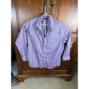 Tommy Hilfiger Mens Regular Fit Wrinkle-Free Stretch Shirt 2XL Purple
